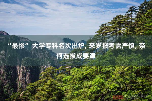 “最惨” 大学专科名次出炉, 来岁报考需严慎, 奈何选拔成要津