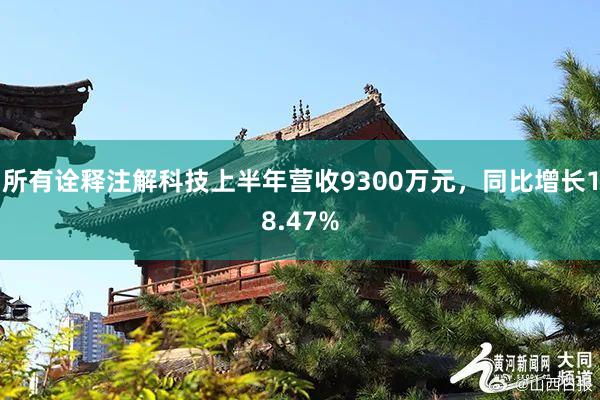 所有诠释注解科技上半年营收9300万元，同比增长18.47%