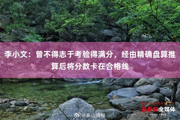 李小文：曾不得志于考验得满分，经由精确盘算推算后将分数卡在合格线