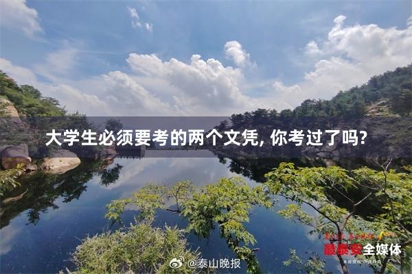 大学生必须要考的两个文凭, 你考过了吗?
